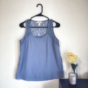 <LOFT> light blue lacy tank